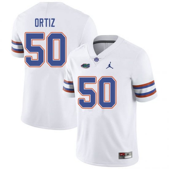 Men's Florida Gators #50 Marco Ortiz NCAA Jordan Brand White Authentic Stitched College Football Jersey RTB1662CH